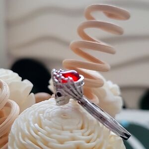 Skull Ring Silver Stamped 925.